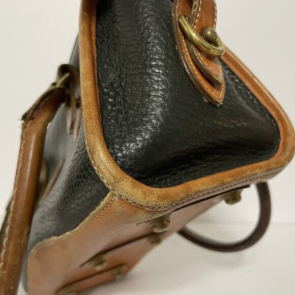 Dooney & Bourke Vintage Black Brown Leather Pebbled Hand Bag Purse - DAMAGED - Picture 9 of 16